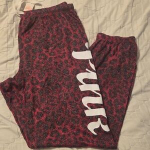 PINK Victoria's Secret Red Leopard Print Pajama Pants